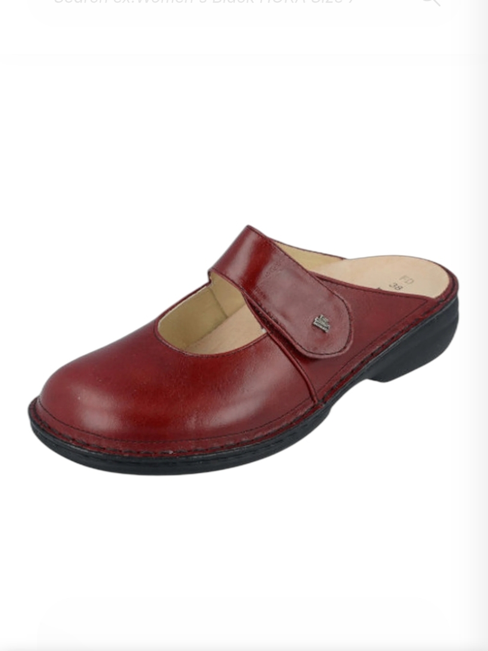 Finn Comfort Burgundy Leather Mary Jane Mule